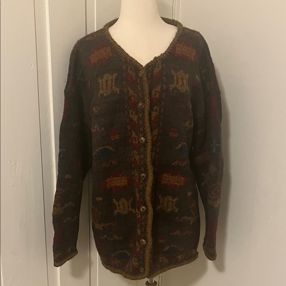Vintage Lost Horizons Cozy Multicolor Button-Up Cardigan - Picture 5 of 10